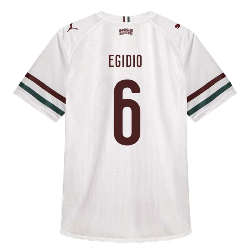 Danxen Bambino Maglia Egidio #6 Bianco Verde Borgogna Kit Gara Away 2026/27 Maglietta