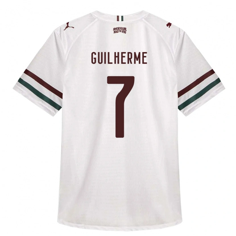 Danxen Bambino Maglia Luiz Guilherme #7 Bianco Verde Borgogna Kit Gara Away 2026/27 Maglietta