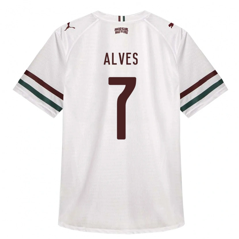 Danxen Bambino Maglia Geovana Alves #7 Bianco Verde Borgogna Kit Gara Away 2026/27 Maglietta