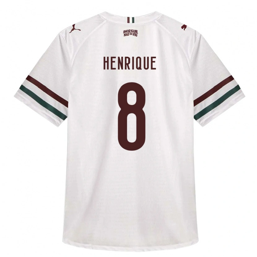 Danxen Bambino Maglia Gabriel Henrique #8 Bianco Verde Borgogna Kit Gara Away 2026/27 Maglietta