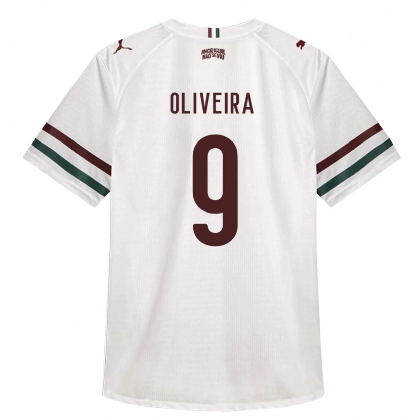 Danxen Bambino Maglia Samuell Oliveira #9 Bianco Verde Borgogna Kit Gara Away 2026/27 Maglietta