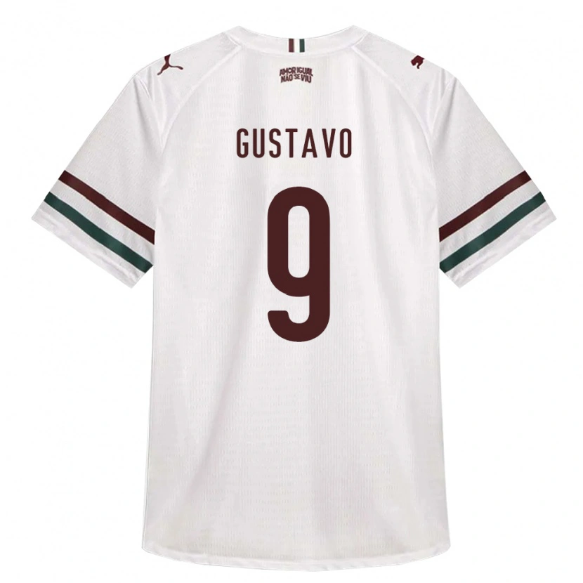 Danxen Bambino Maglia Gustavo Teodoro Santos Da Silva #9 Bianco Verde Borgogna Kit Gara Away 2026/27 Maglietta