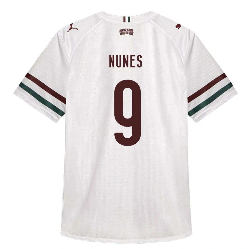 Danxen Bambino Maglia Carla Nunes #9 Bianco Verde Borgogna Kit Gara Away 2026/27 Maglietta