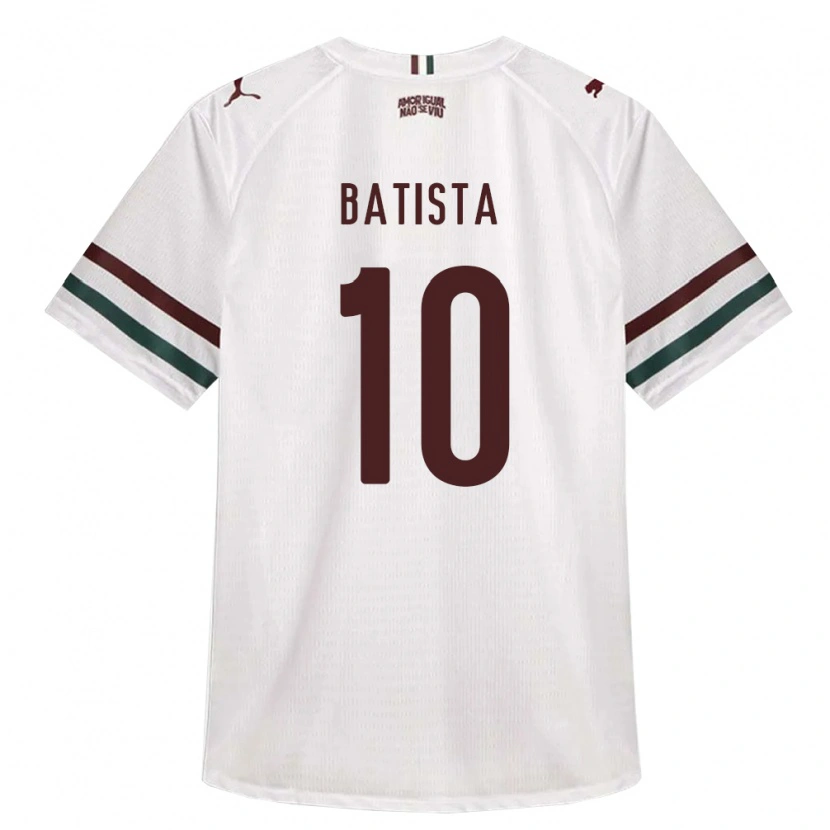 Danxen Bambino Maglia Juan Batista #10 Bianco Verde Borgogna Kit Gara Away 2026/27 Maglietta