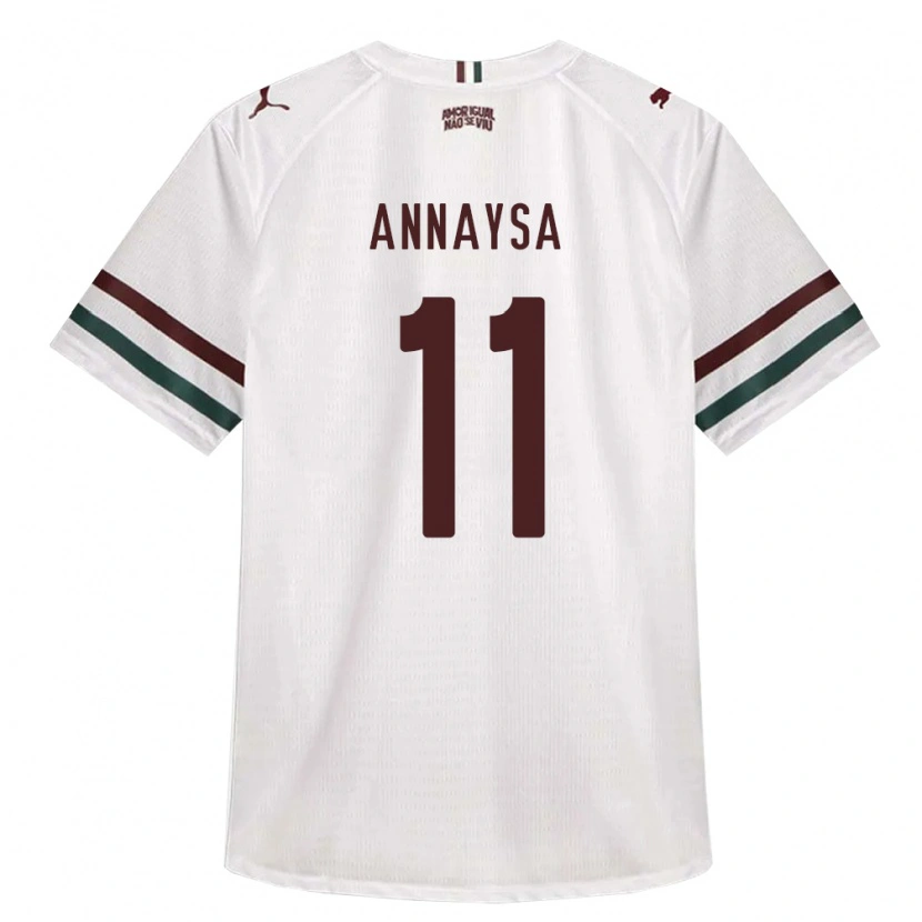 Danxen Bambino Maglia Annaysa #11 Bianco Verde Borgogna Kit Gara Away 2026/27 Maglietta