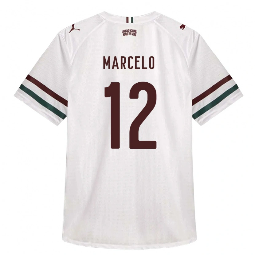 Danxen Bambino Maglia Marcelo #12 Bianco Verde Borgogna Kit Gara Away 2026/27 Maglietta