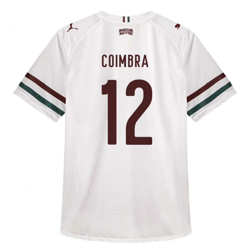 Danxen Bambino Maglia Amanda Coimbra #12 Bianco Verde Borgogna Kit Gara Away 2026/27 Maglietta