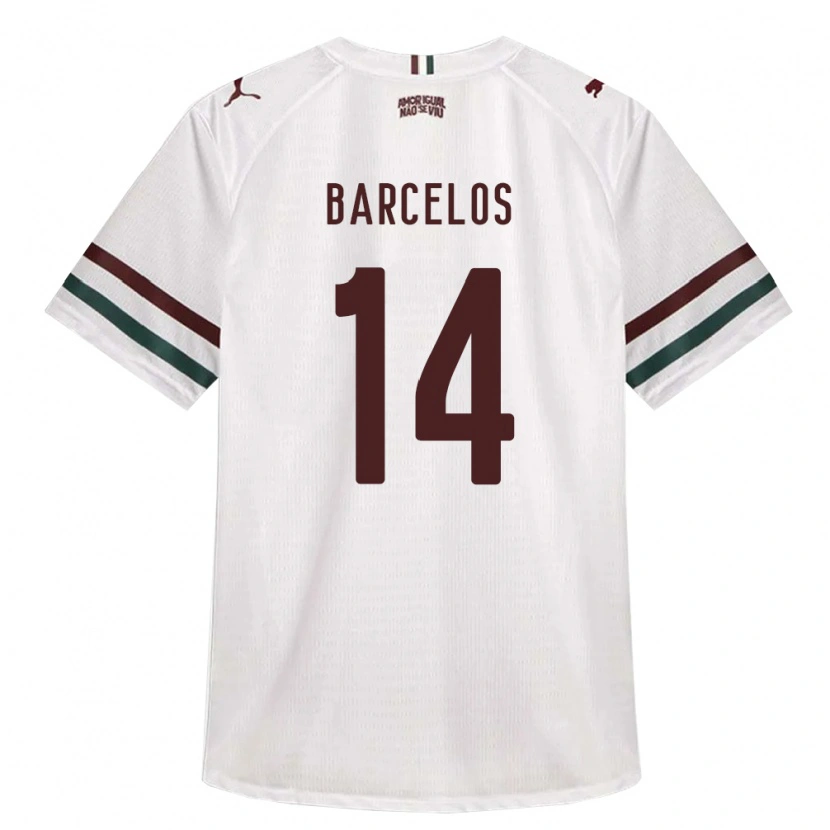 Danxen Bambino Maglia Danilo Barcelos #14 Bianco Verde Borgogna Kit Gara Away 2026/27 Maglietta