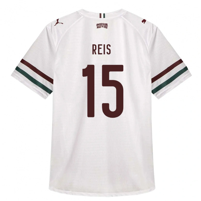 Danxen Bambino Maglia Matheus Reis #15 Bianco Verde Borgogna Kit Gara Away 2026/27 Maglietta