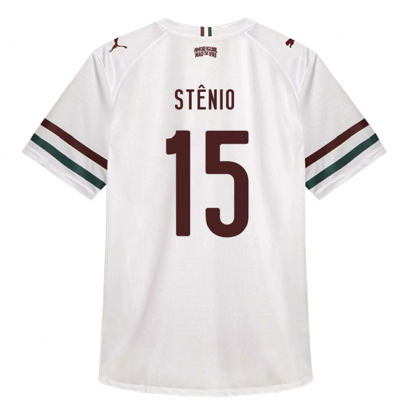 Danxen Bambino Maglia Stênio Waquim De Carvalho #15 Bianco Verde Borgogna Kit Gara Away 2026/27 Maglietta