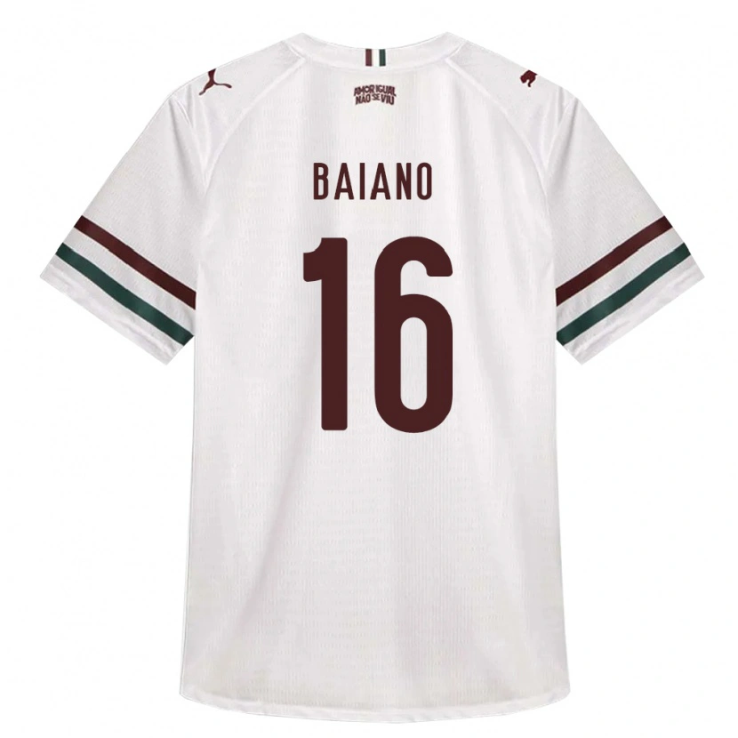 Danxen Bambino Maglia Sérgio Baiano #16 Bianco Verde Borgogna Kit Gara Away 2026/27 Maglietta