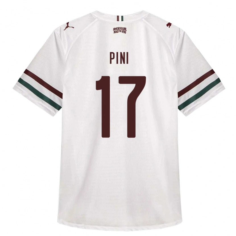 Danxen Bambino Maglia Camila Pini #17 Bianco Verde Borgogna Kit Gara Away 2026/27 Maglietta