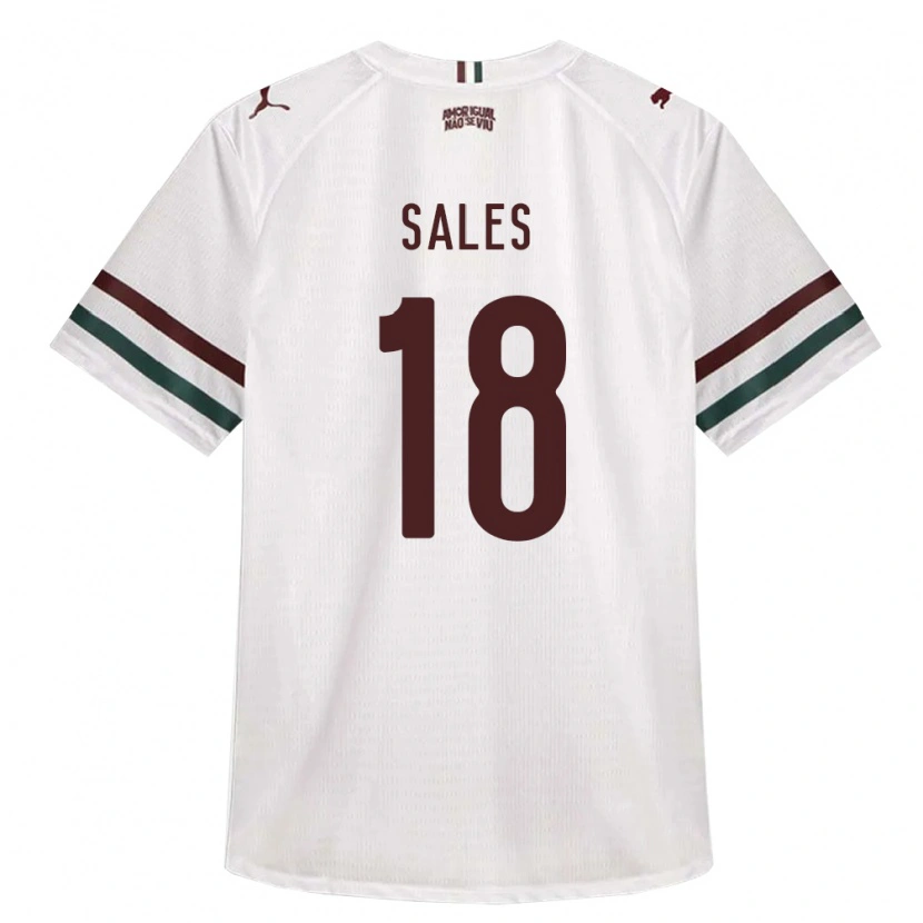 Danxen Bambino Maglia Ruan Sales #18 Bianco Verde Borgogna Kit Gara Away 2026/27 Maglietta