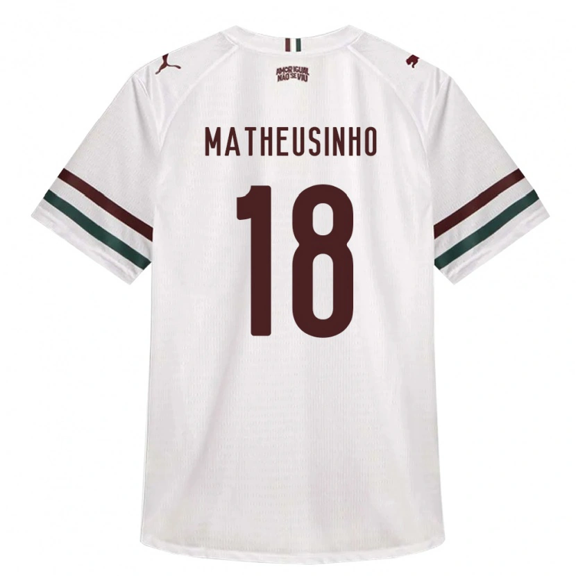 Danxen Bambino Maglia Matheus Ferreira Da Costa #18 Bianco Verde Borgogna Kit Gara Away 2026/27 Maglietta