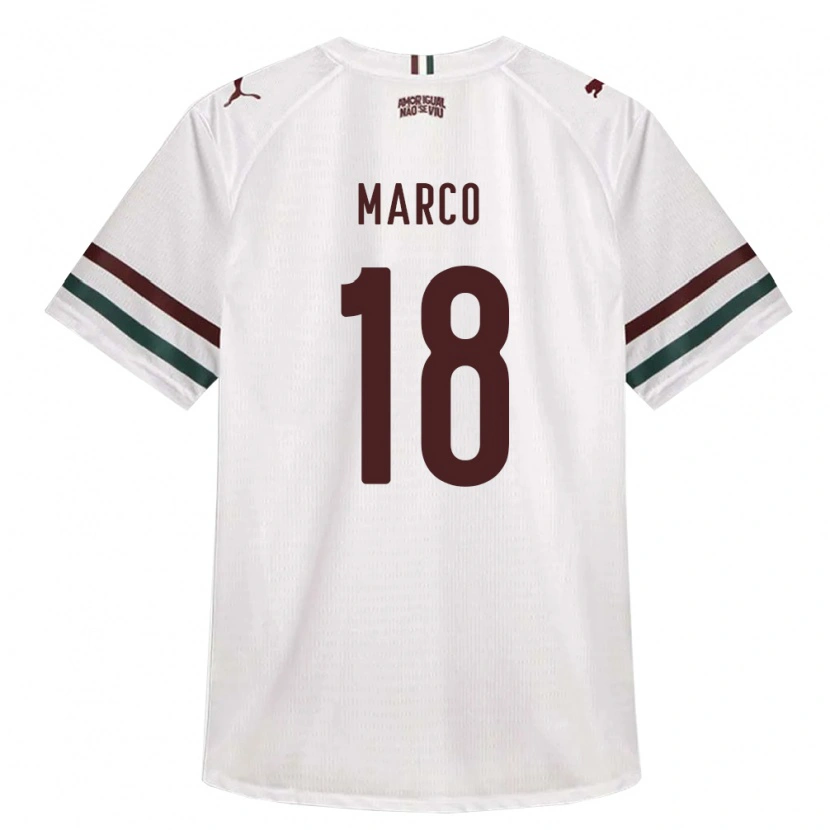 Danxen Bambino Maglia Marco Antonio De Sousa Medeiros #18 Bianco Verde Borgogna Kit Gara Away 2026/27 Maglietta
