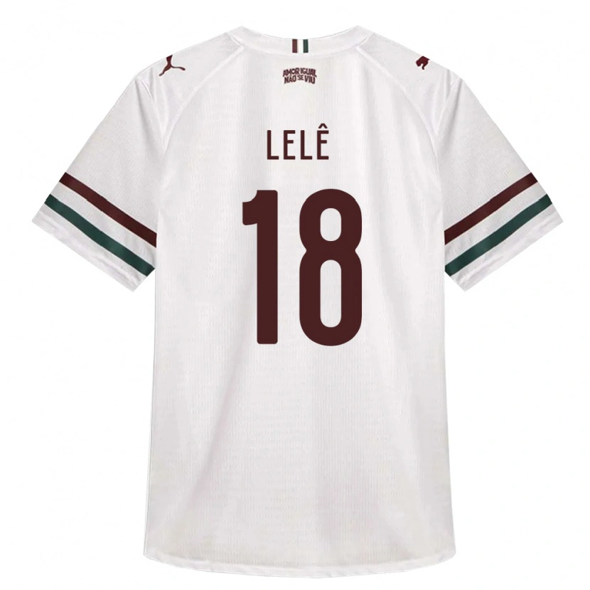 Danxen Bambino Maglia Lelê #18 Bianco Verde Borgogna Kit Gara Away 2026/27 Maglietta