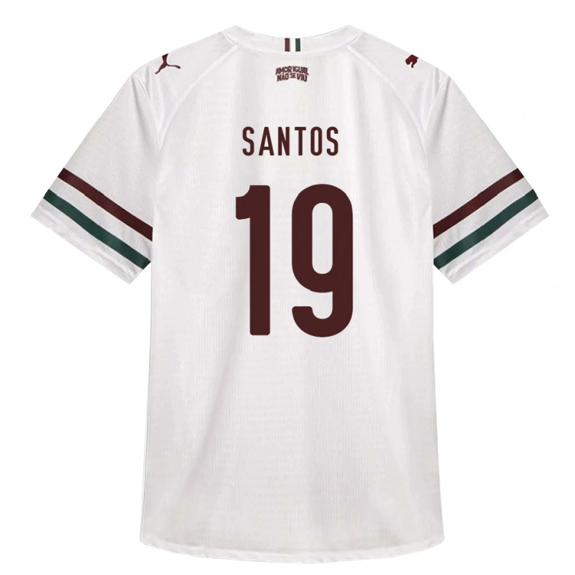 Danxen Bambino Maglia Cássio Santos #19 Bianco Verde Borgogna Kit Gara Away 2026/27 Maglietta