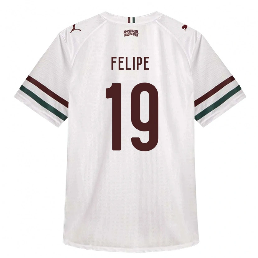 Danxen Bambino Maglia Felipe Gustavo Araujo Sousa #19 Bianco Verde Borgogna Kit Gara Away 2026/27 Maglietta