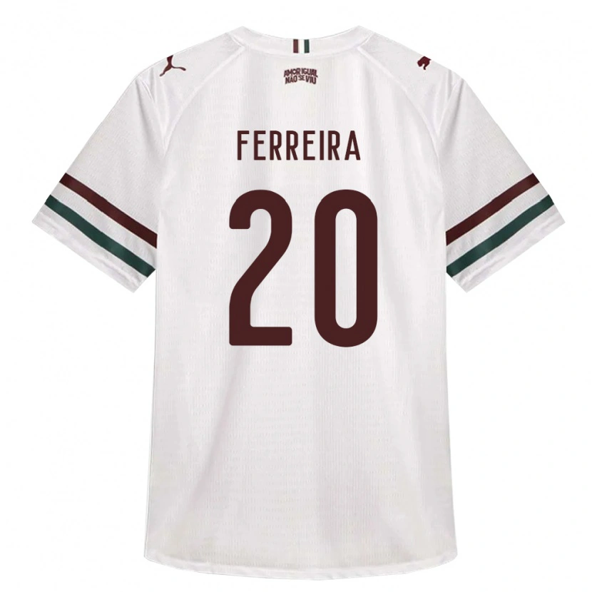 Danxen Bambino Maglia Yago Ferreira #20 Bianco Verde Borgogna Kit Gara Away 2026/27 Maglietta