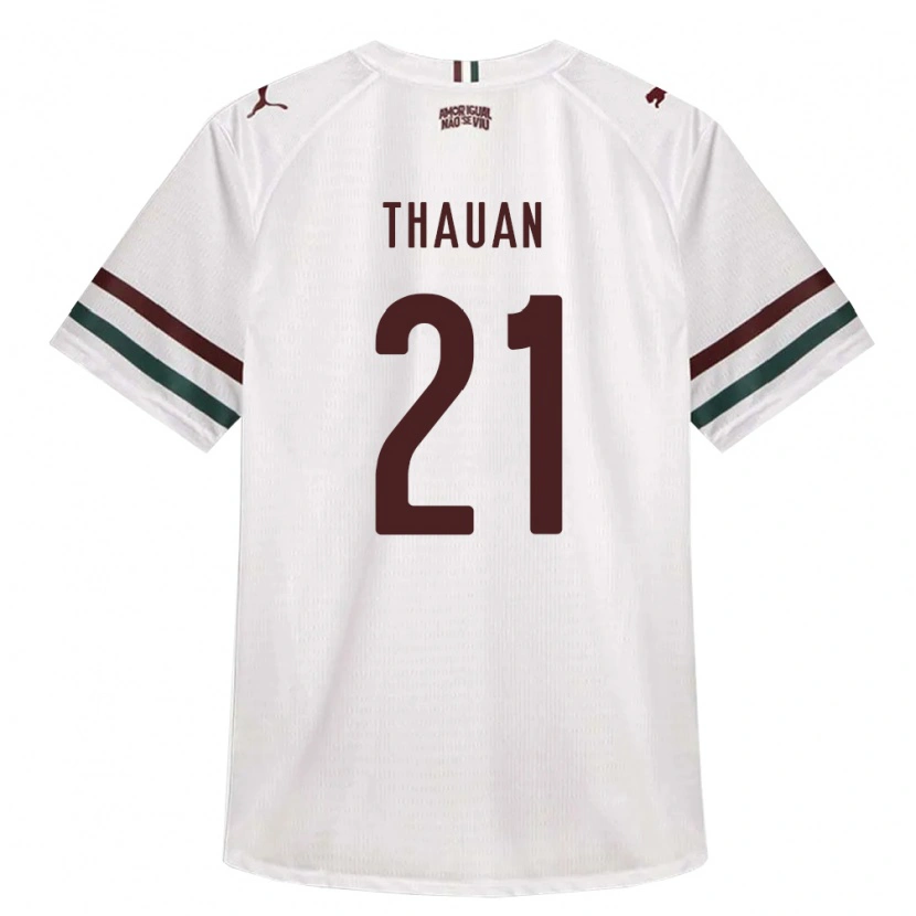 Danxen Bambino Maglia Weverton Thauan Neres De Sousa #21 Bianco Verde Borgogna Kit Gara Away 2026/27 Maglietta