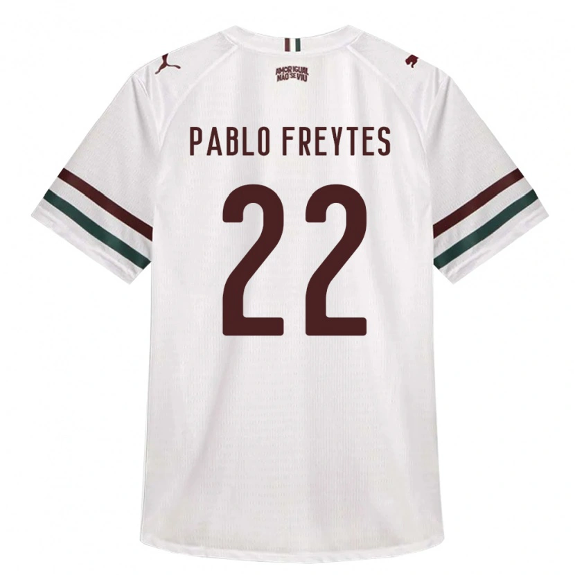 Danxen Bambino Maglia Juan Pablo Freytes #22 Bianco Verde Borgogna Kit Gara Away 2026/27 Maglietta