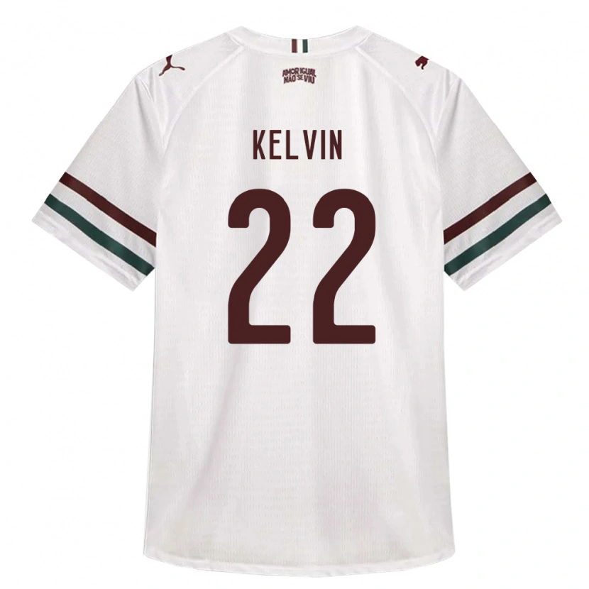 Danxen Bambino Maglia Kelvin Moreira Sandim #22 Bianco Verde Borgogna Kit Gara Away 2026/27 Maglietta