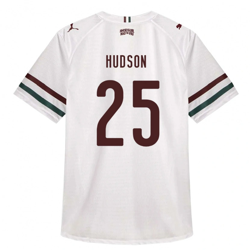 Danxen Bambino Maglia Hudson #25 Bianco Verde Borgogna Kit Gara Away 2026/27 Maglietta
