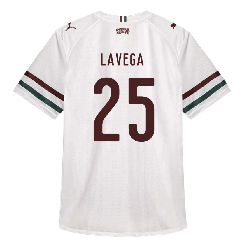 Danxen Bambino Maglia Joaquín Lavega #25 Bianco Verde Borgogna Kit Gara Away 2026/27 Maglietta