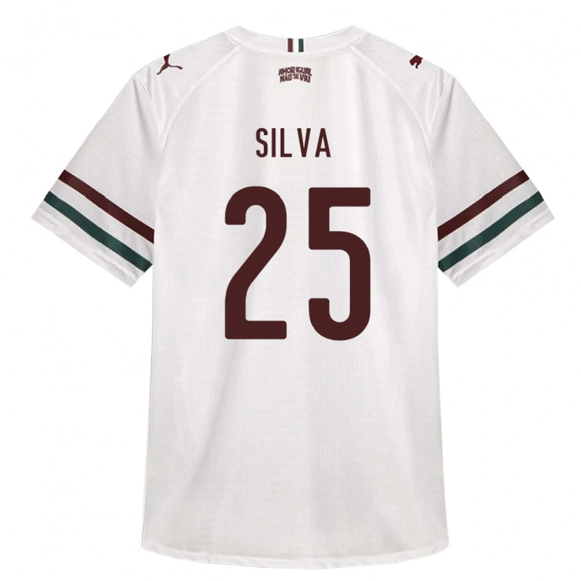 Danxen Bambino Maglia Julia Silva #25 Bianco Verde Borgogna Kit Gara Away 2026/27 Maglietta