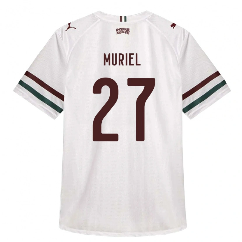 Danxen Bambino Maglia Muriel #27 Bianco Verde Borgogna Kit Gara Away 2026/27 Maglietta