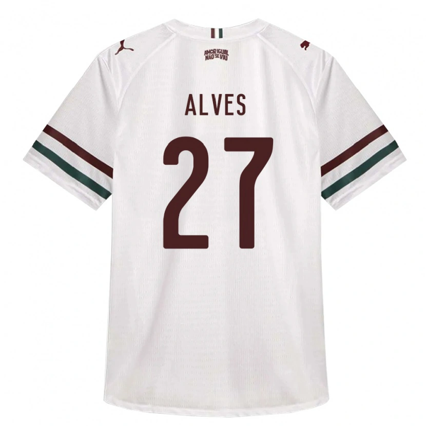 Danxen Bambino Maglia Felipe Alves #27 Bianco Verde Borgogna Kit Gara Away 2026/27 Maglietta