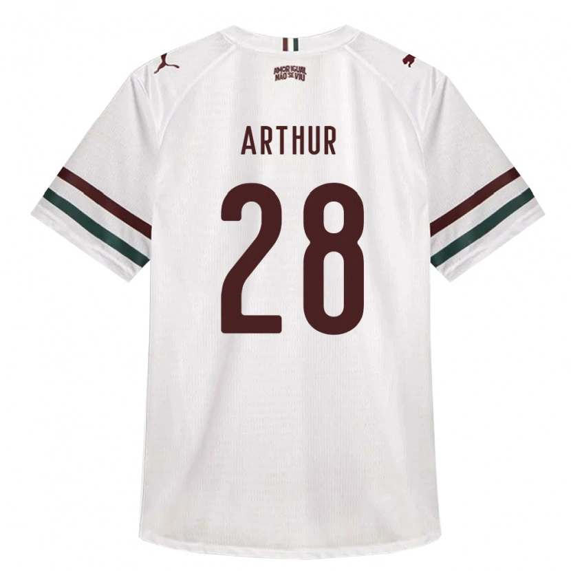 Danxen Bambino Maglia Arthur #28 Bianco Verde Borgogna Kit Gara Away 2026/27 Maglietta
