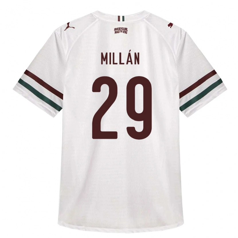 Danxen Bambino Maglia Julián Millán #29 Bianco Verde Borgogna Kit Gara Away 2026/27 Maglietta