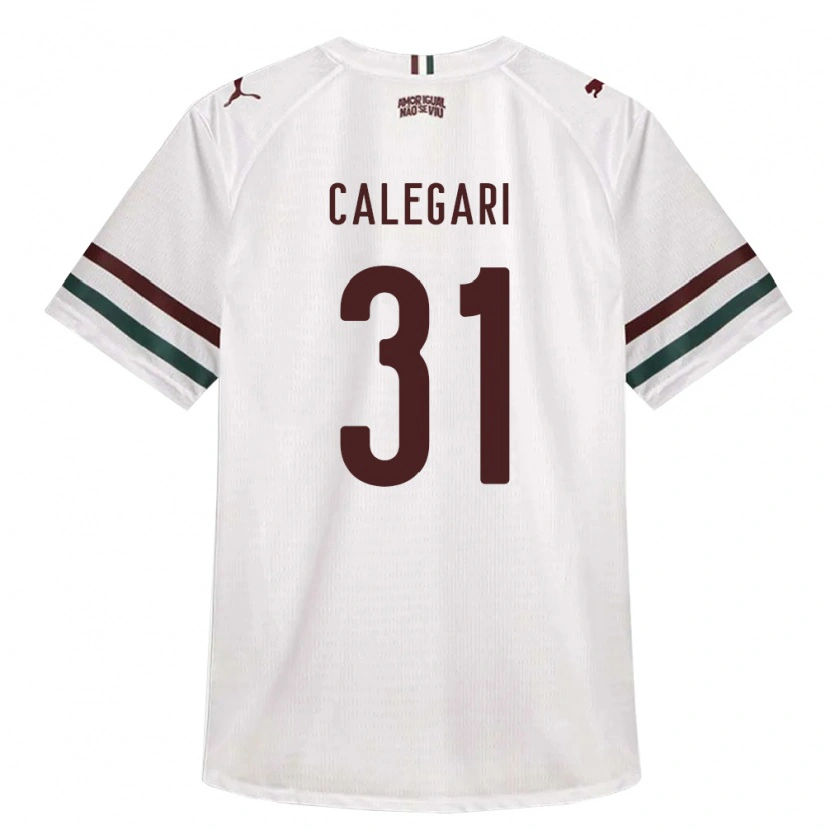 Danxen Bambino Maglia Calegari #31 Bianco Verde Borgogna Kit Gara Away 2026/27 Maglietta