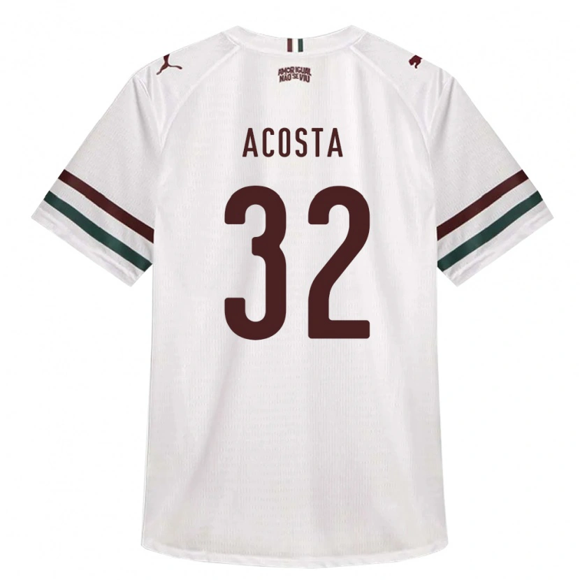 Danxen Bambino Maglia Luciano Acosta #32 Bianco Verde Borgogna Kit Gara Away 2026/27 Maglietta