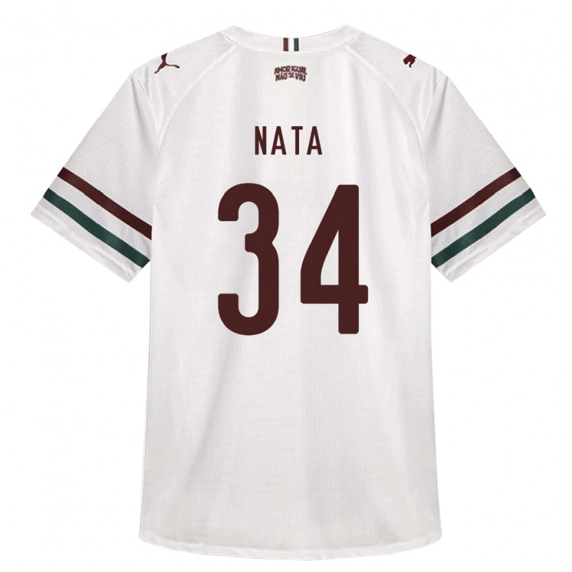 Danxen Bambino Maglia Wesley Natã #34 Bianco Verde Borgogna Kit Gara Away 2026/27 Maglietta
