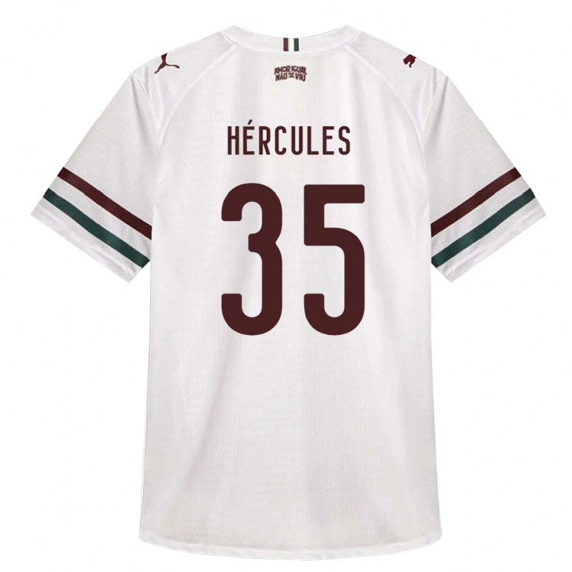Danxen Bambino Maglia Hércules Pereira Do Nascimento #35 Bianco Verde Borgogna Kit Gara Away 2026/27 Maglietta