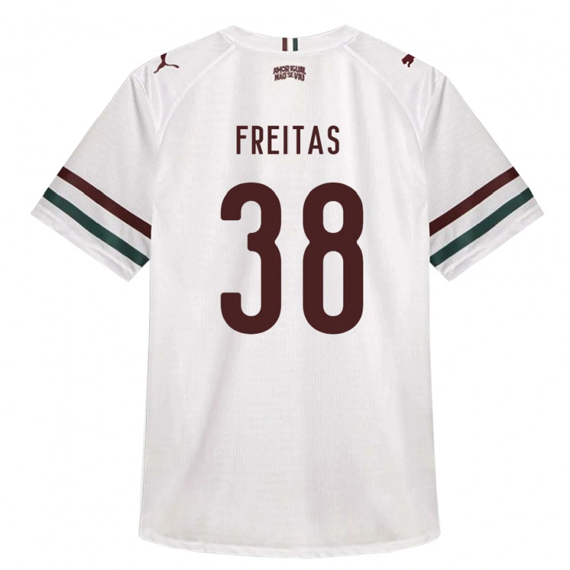 Danxen Bambino Maglia Freitas #38 Bianco Verde Borgogna Kit Gara Away 2026/27 Maglietta