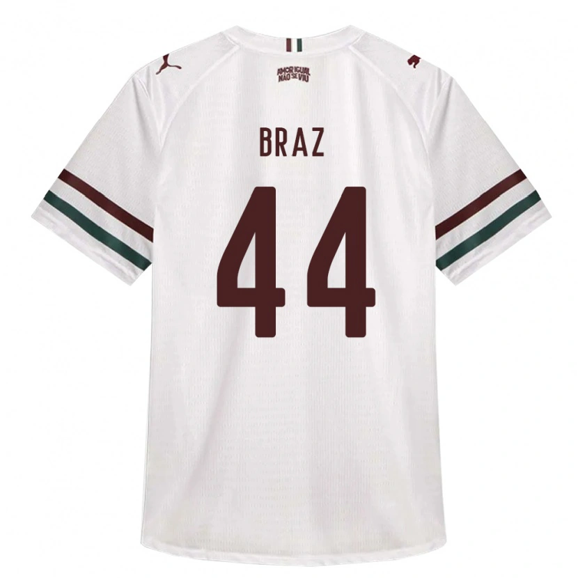 Danxen Bambino Maglia David Braz #44 Bianco Verde Borgogna Kit Gara Away 2026/27 Maglietta