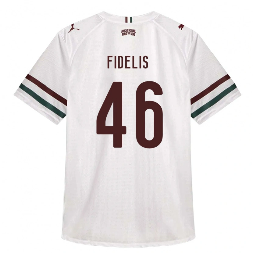 Danxen Bambino Maglia Julio Fidelis #46 Bianco Verde Borgogna Kit Gara Away 2026/27 Maglietta