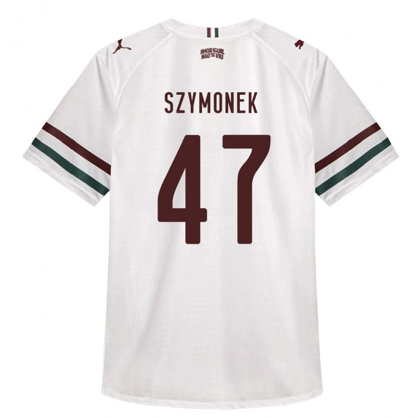 Danxen Bambino Maglia Fábio Szymonek #47 Bianco Verde Borgogna Kit Gara Away 2026/27 Maglietta