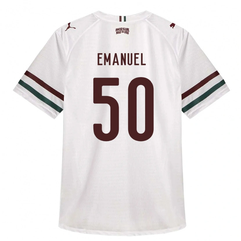 Danxen Bambino Maglia Lucas Emanuel #50 Bianco Verde Borgogna Kit Gara Away 2026/27 Maglietta