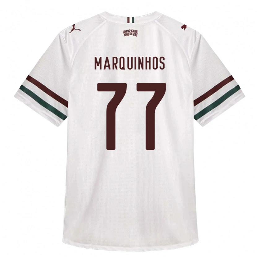 Danxen Bambino Maglia Marquinhos #77 Bianco Verde Borgogna Kit Gara Away 2026/27 Maglietta