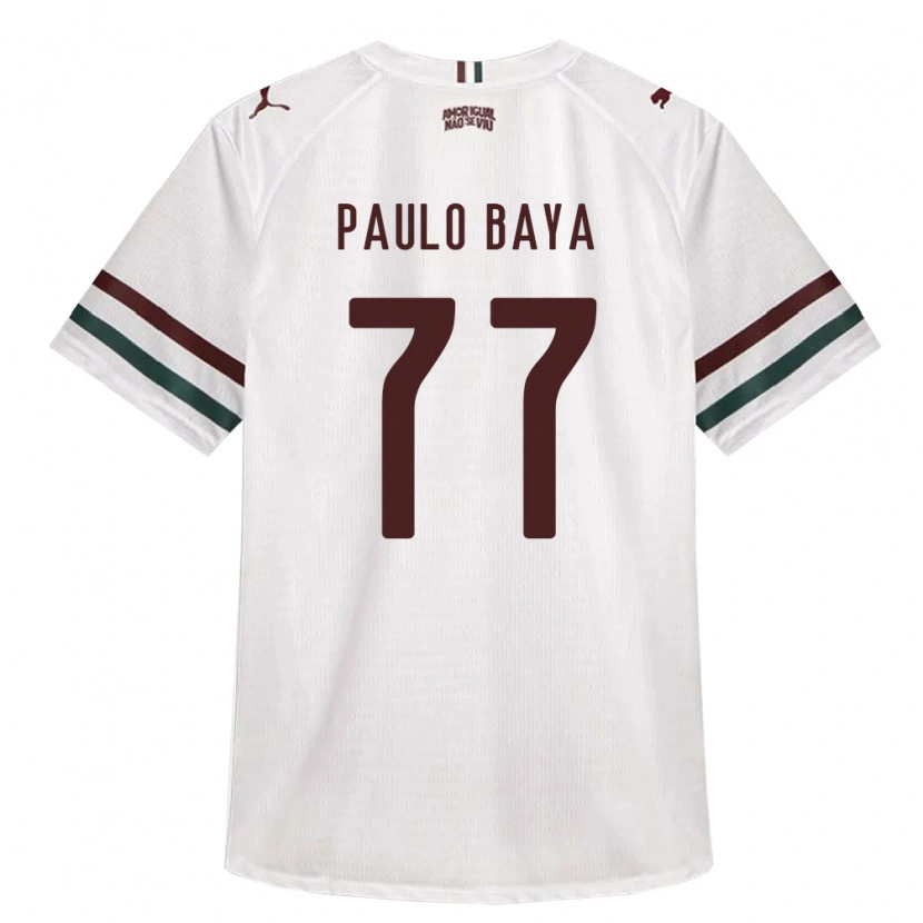 Danxen Bambino Maglia Paulo Baya #77 Bianco Verde Borgogna Kit Gara Away 2026/27 Maglietta