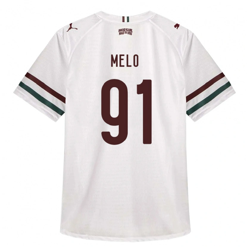 Danxen Bambino Maglia Davi Melo #91 Bianco Verde Borgogna Kit Gara Away 2026/27 Maglietta