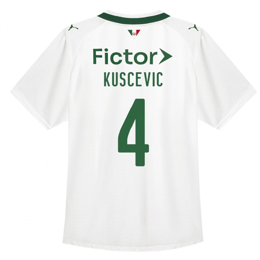 Danxen Bambino Maglia Benjamin Kuscevic #4 Verde Bianco Kit Gara Away 2026/27 Maglietta