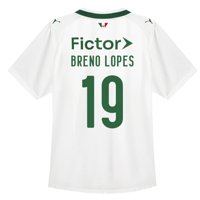 Danxen Bambino Maglia Breno Lopes #19 Verde Bianco Kit Gara Away 2026/27 Maglietta