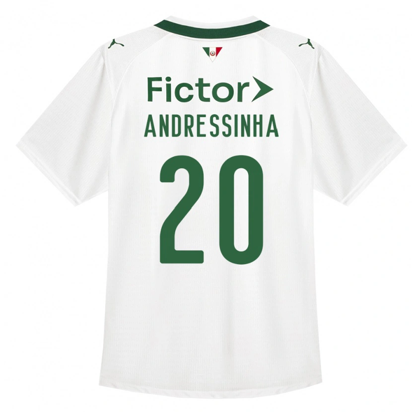 Danxen Bambino Maglia Andressinha #20 Verde Bianco Kit Gara Away 2026/27 Maglietta