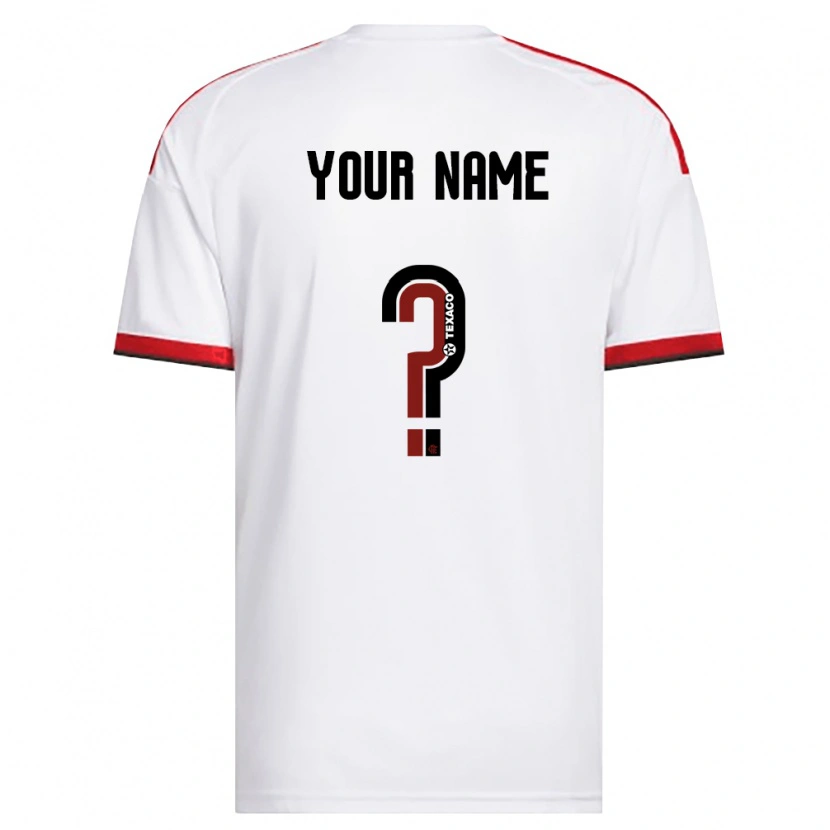 Danxen Bambino Maglia Il Tuo Nome #0 Bianco Rosso Nero Kit Gara Away 2026/27 Maglietta