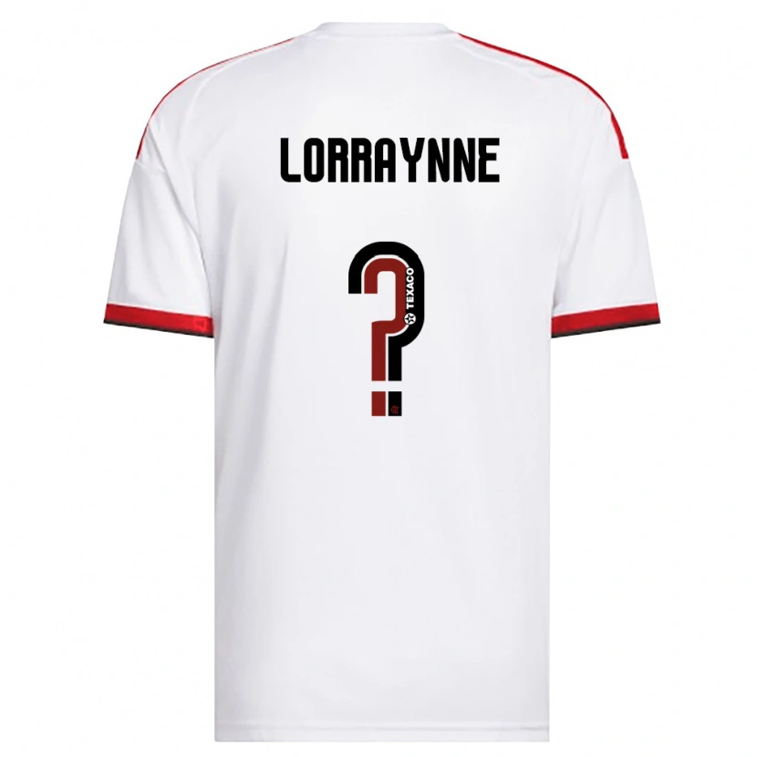 Danxen Bambino Maglia Lorraynne #0 Bianco Rosso Nero Kit Gara Away 2026/27 Maglietta